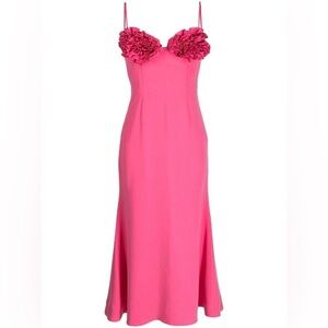 Rachel Gilbert Margot Ruffled Midi Dress Pink AU0/US2 NWT